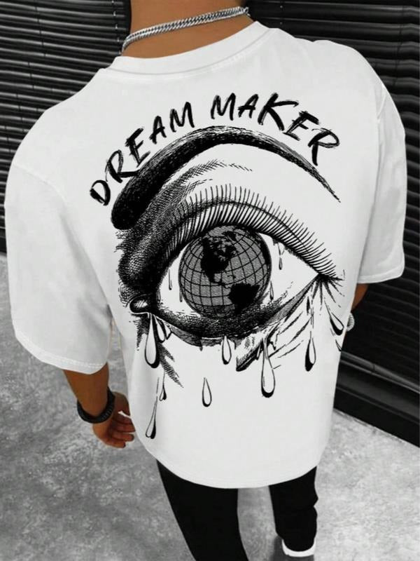 Emo Outfits Eye Letter Print Drop Shoulder Short - Adult & Kids T-Shirts, Sweatshirts & Hoodies apparel design preview 1