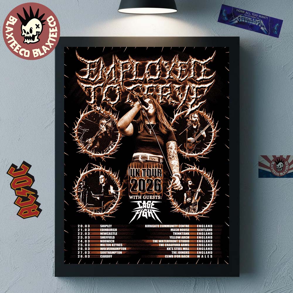 Employed To Serve UK Tour 2026 Schedule Dates Home - Adult & Kids T-Shirts, Sweatshirts & Hoodies apparel design preview 1