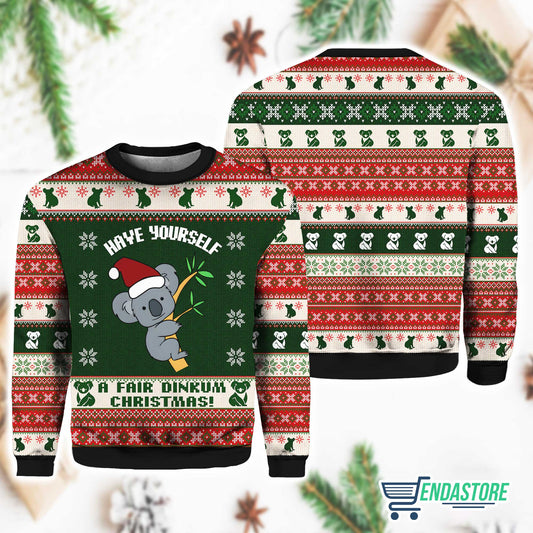 Australian Fair Dinkum Christmas 3D Ugly Christmas Sweater - Holiday Gift product image 2