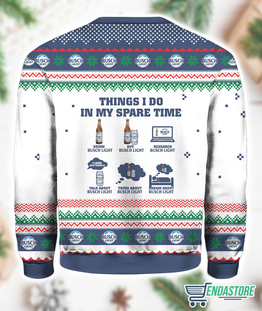 Busch Light Spare Time 3D Ugly Christmas Sweater - Holiday Gift product image 2