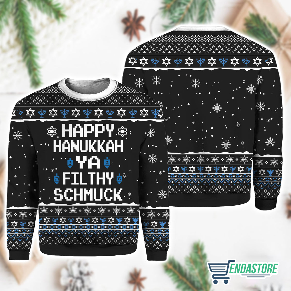 Happy Hanukkah Ya Filthy Schmuck 3D Ugly Christmas Sweater - Holiday Gift product image 2