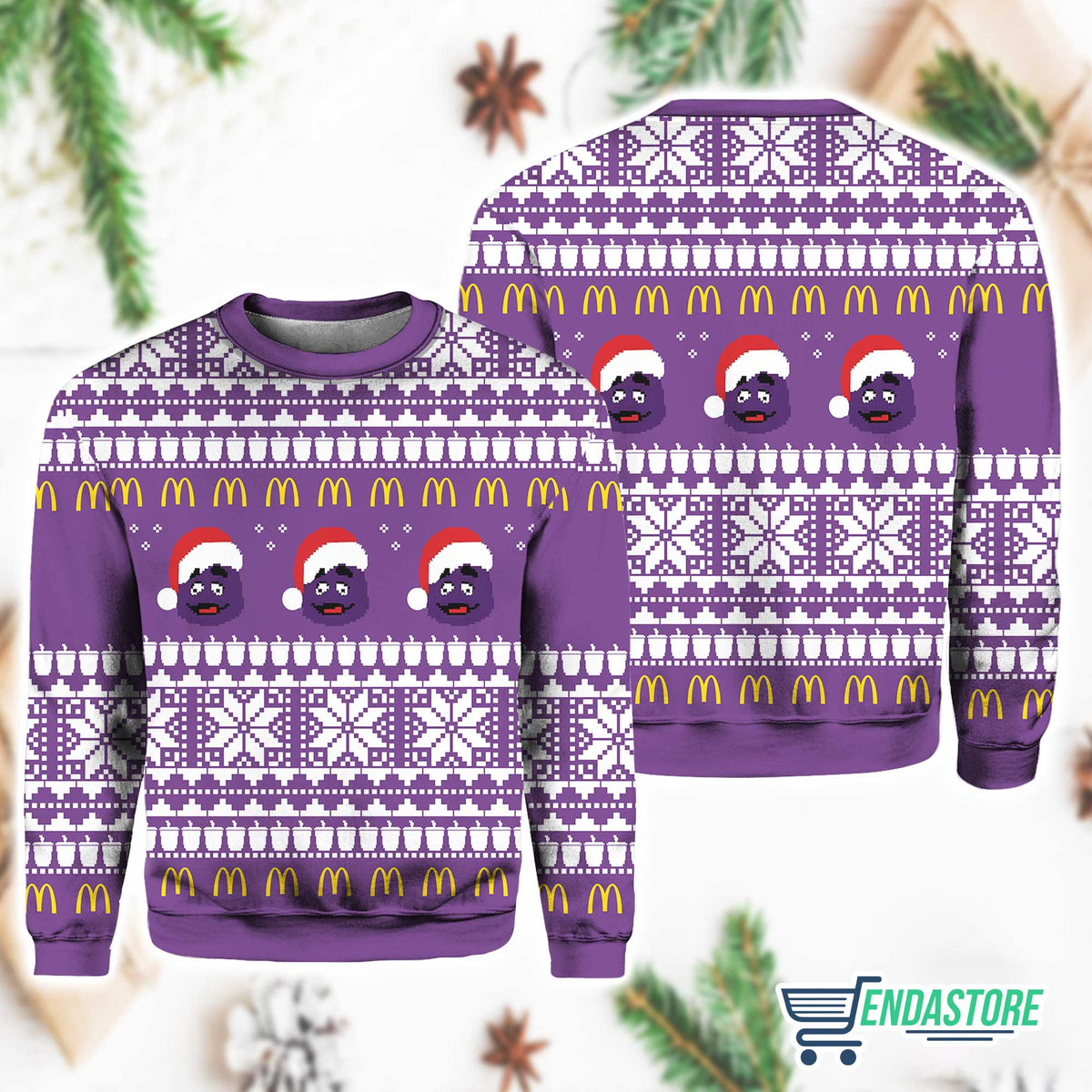 McDonald’s Grimace 3D Ugly Christmas Sweater - Holiday Gift product image 3
