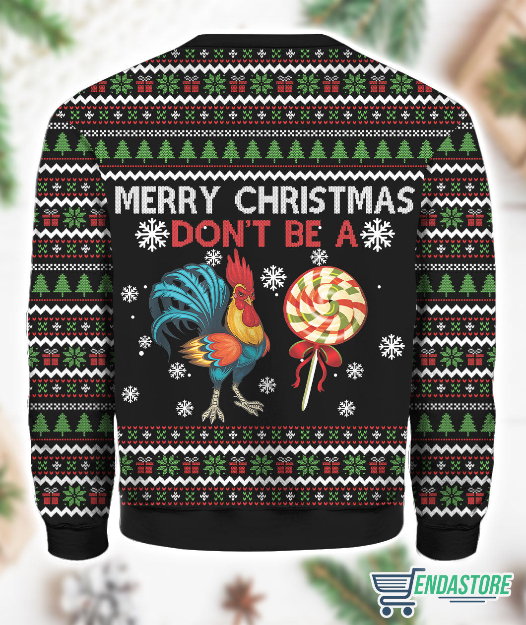 Merry Christmas Don’t Be A Chicken Cock 3D Ugly Christmas Sweater - Holiday Gift product image 3