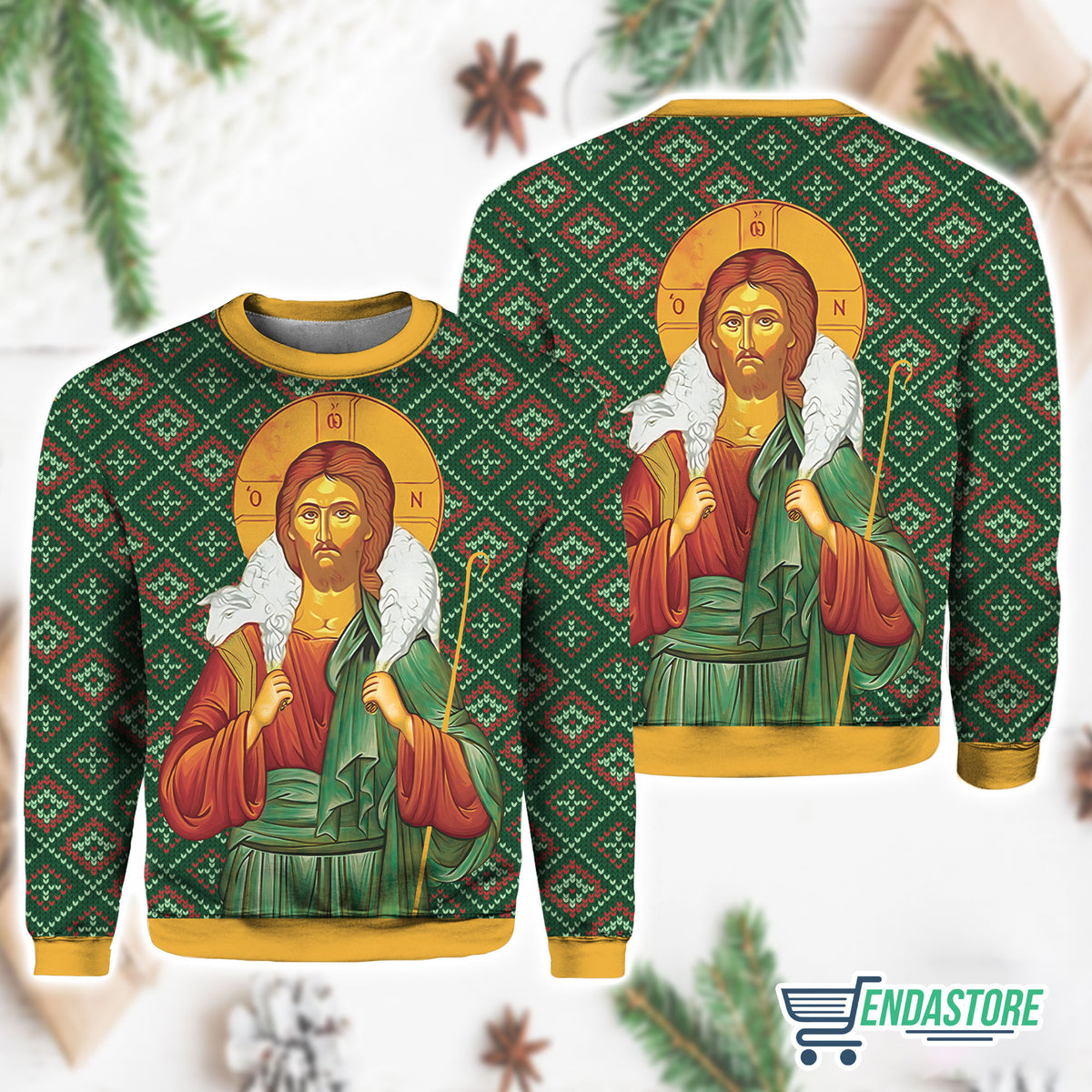 Orthodox Jesus Christ 3D Ugly Christmas Sweater - Holiday Gift product image 3