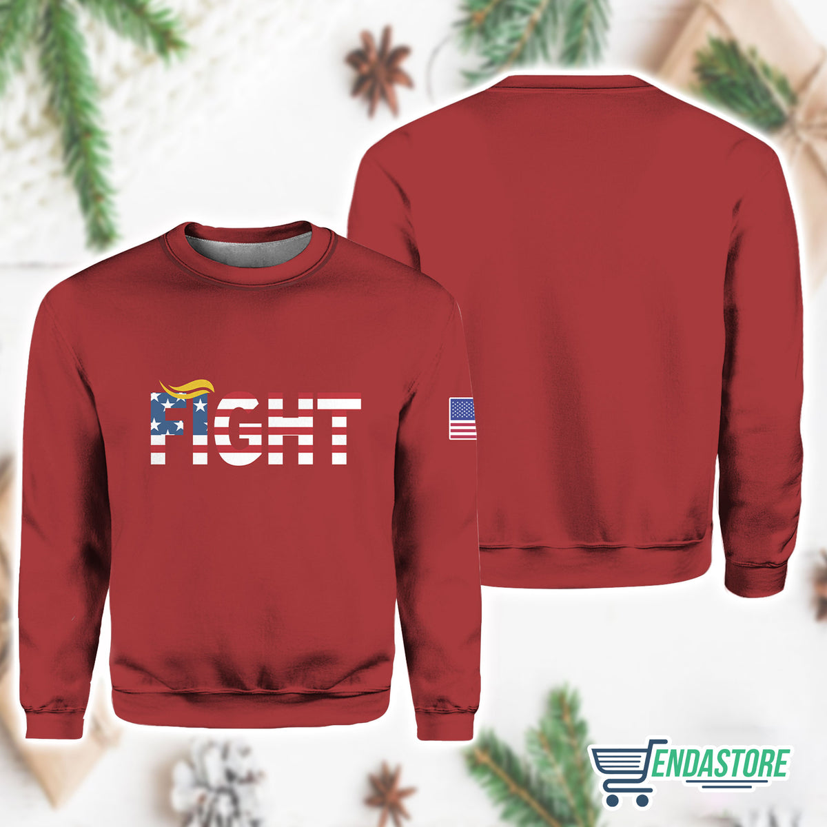 Women’s Casual Red American Flag Fight Print Sweatshirt 3D Sweater - Gift Idea product image 3