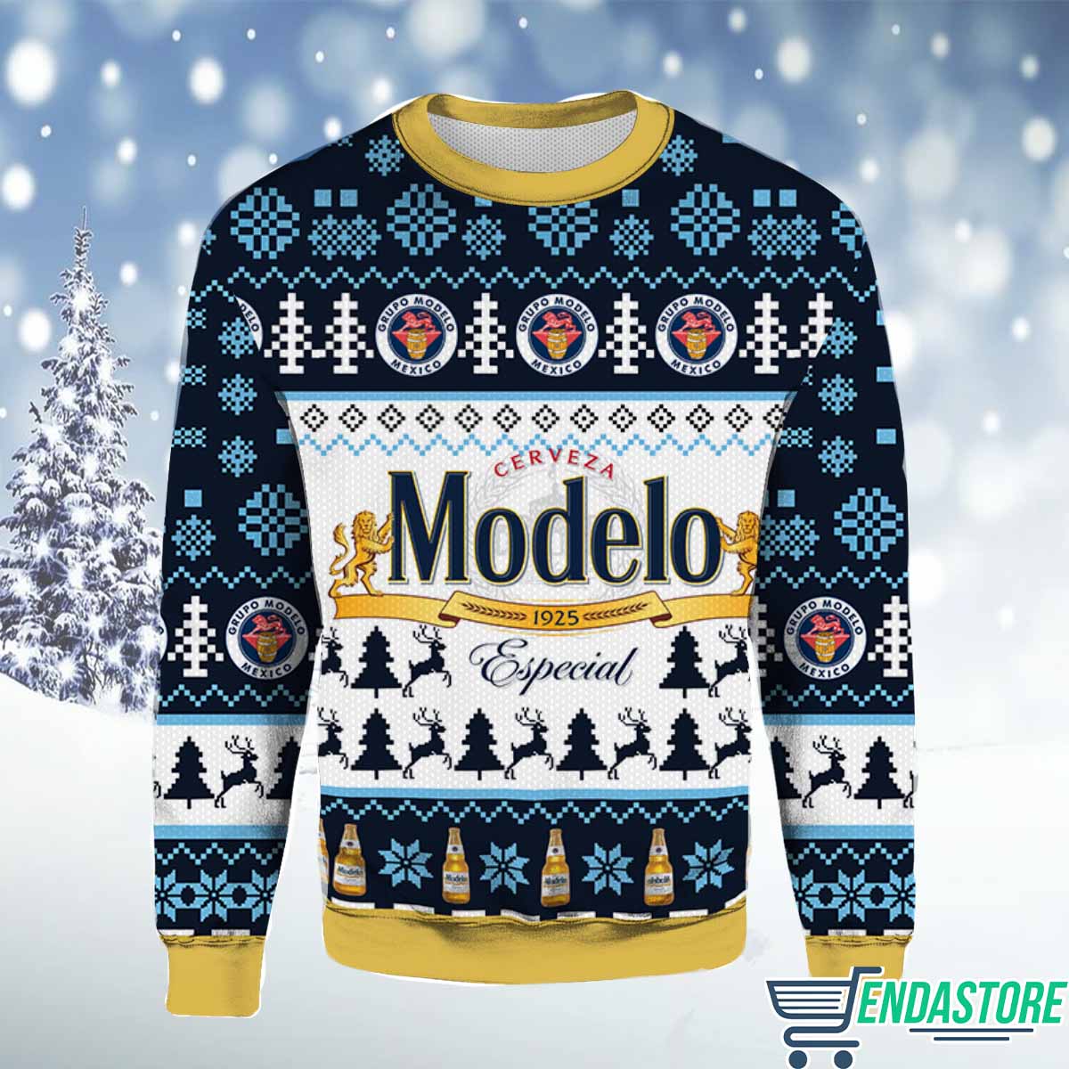 Modelo Beer 3D Ugly Christmas Sweater - Holiday Gift product image