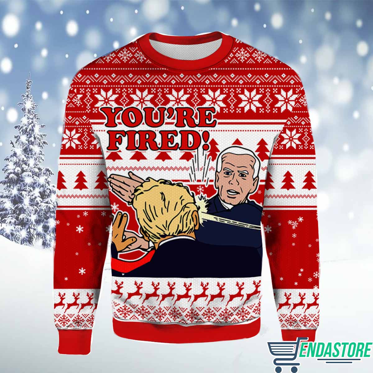 You’re Fired Bden Slaps Trmp 3D Ugly Christmas Sweater - Holiday Gift product image