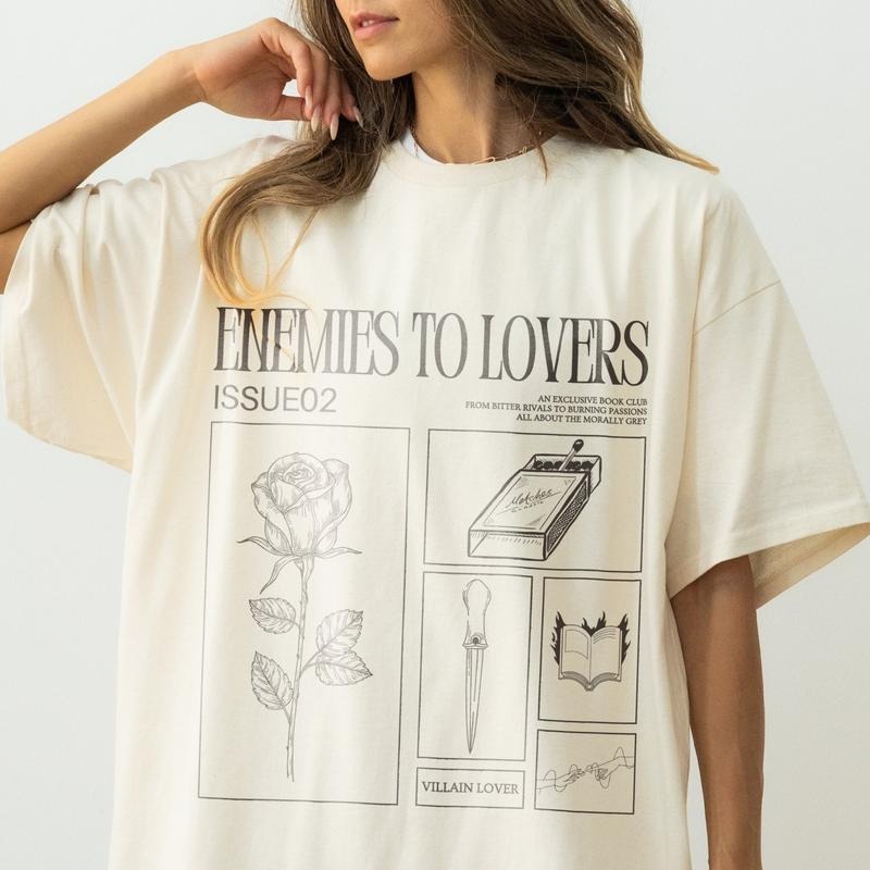 Enemies Lovers Romantasy Retro Reader Hot Read Spicy - Adult & Kids T-Shirts, Sweatshirts & Hoodies apparel design preview 1