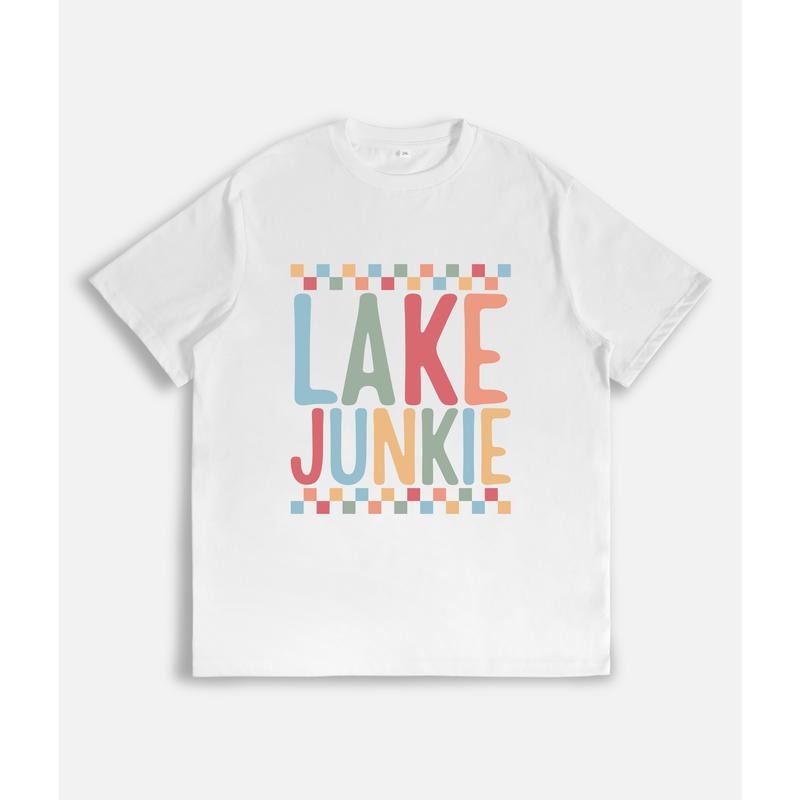 Energetic Laid Back "LAKE JUNKIE" Colorful Block - Adult & Kids T-Shirts, Sweatshirts & Hoodies apparel design preview 1