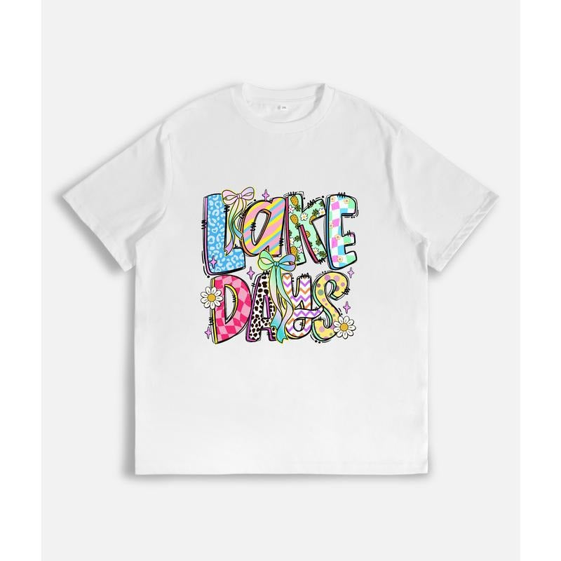 Energetic Relaxed "LAKE DAYS" Colorful Pattern Filled - Adult & Kids T-Shirts, Sweatshirts & Hoodies apparel design preview 1