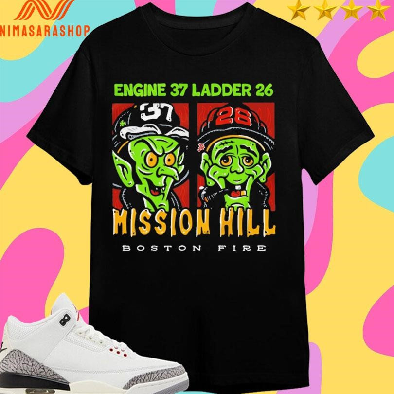 Engine 37 Ladder 26 Mission Hill Boston Fire - Adult & Kids T-Shirts, Sweatshirts & Hoodies apparel design preview 1