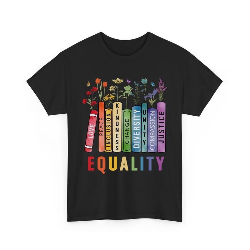 Equal Rights Book Flower Equality Peace Love Kindness - Adult & Kids T-Shirts, Sweatshirts & Hoodies apparel design preview 1