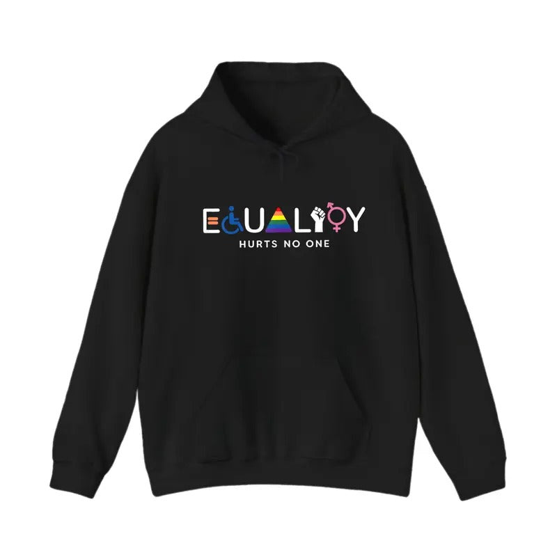 Equality Hurts No One LGBTQ Rainbow Human Rights BLM - Adult & Kids T-Shirts, Sweatshirts & Hoodies apparel design preview 1