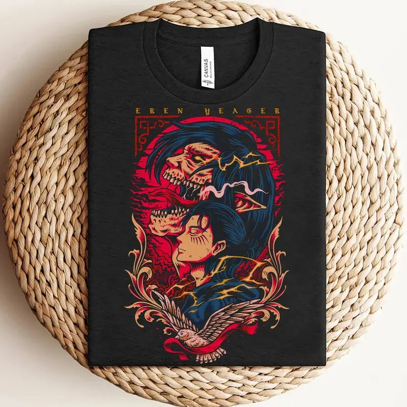Eren Yeager Anime Attack Titan - Adult & Kids T-Shirts, Sweatshirts & Hoodies apparel design preview 1