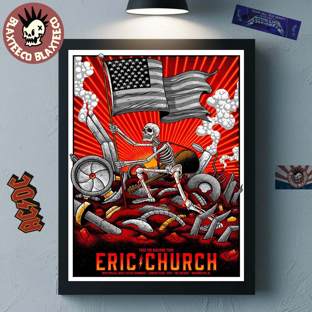 Eric Church Washington DC 2026 Night 2 Venue Poster - Adult & Kids T-Shirts, Sweatshirts & Hoodies apparel design preview 1