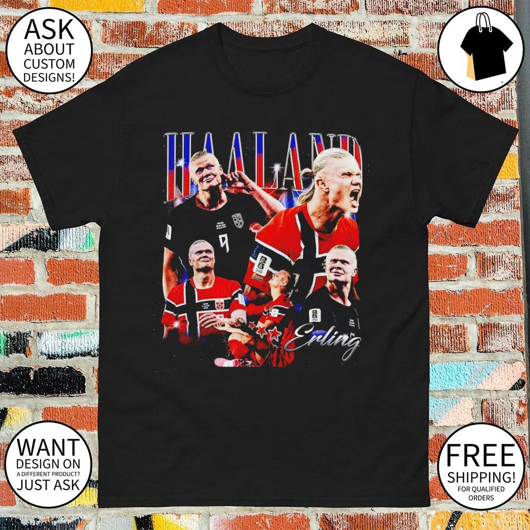 Erling Haaland Norway Soccer World Cup 2026 graphic - Adult & Kids T-Shirts, Sweatshirts & Hoodies apparel design preview 1