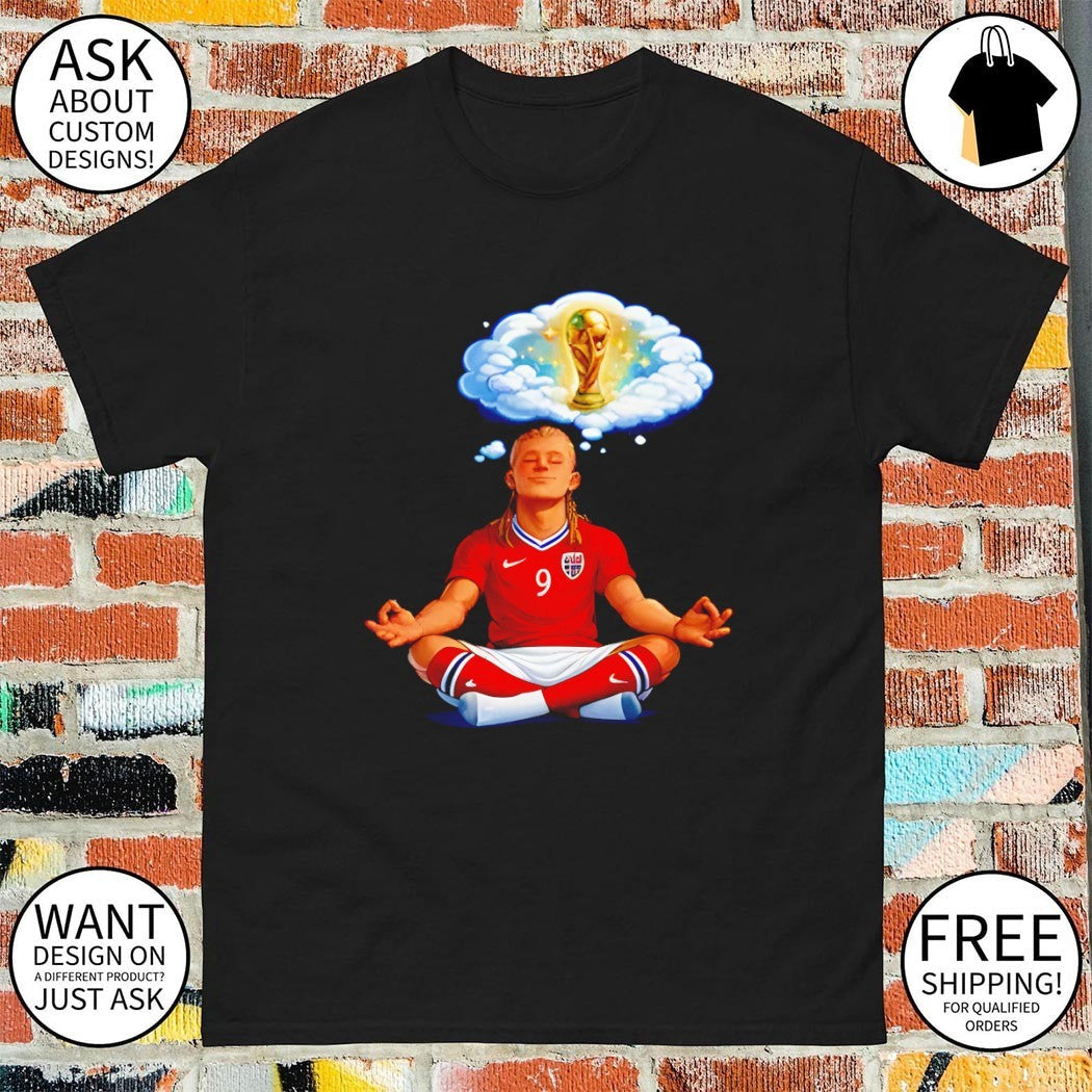 Erling Haaland Norway Soccer yoga dream Cup World - Adult & Kids T-Shirts, Sweatshirts & Hoodies apparel design preview 1