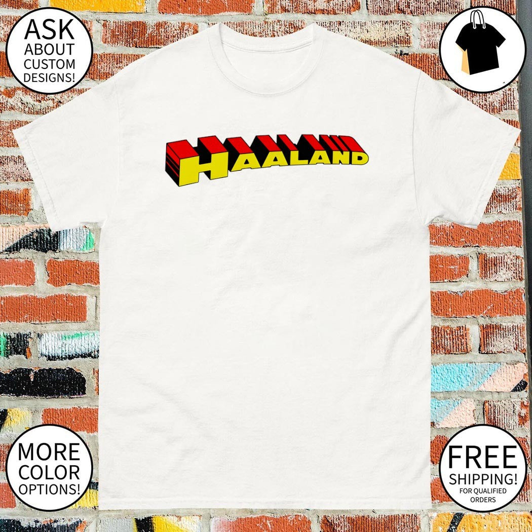 Erling Haaland Superhero Text Norway Soccer World Cup - Adult & Kids T-Shirts, Sweatshirts & Hoodies apparel design preview 1