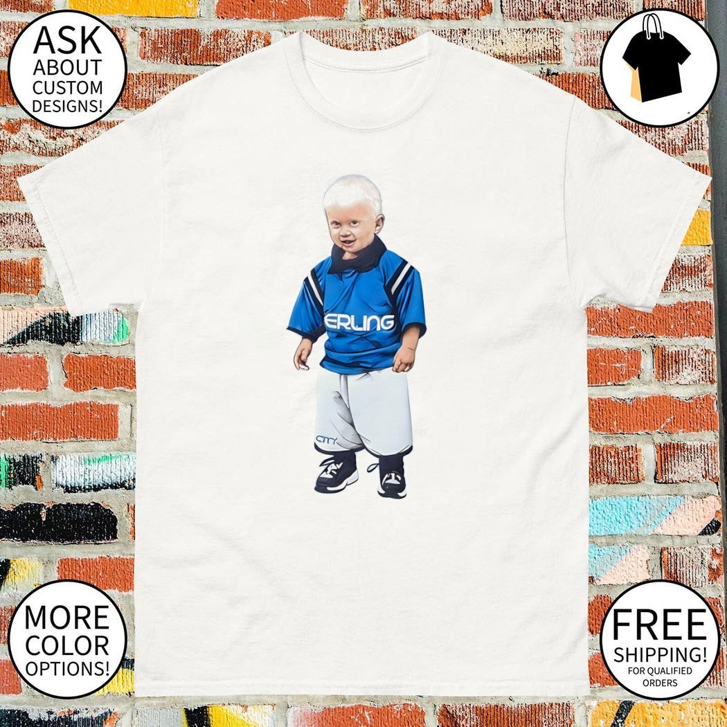 Erling Haaland baby Manchester City Premier League - Adult & Kids T-Shirts, Sweatshirts & Hoodies apparel design preview 1