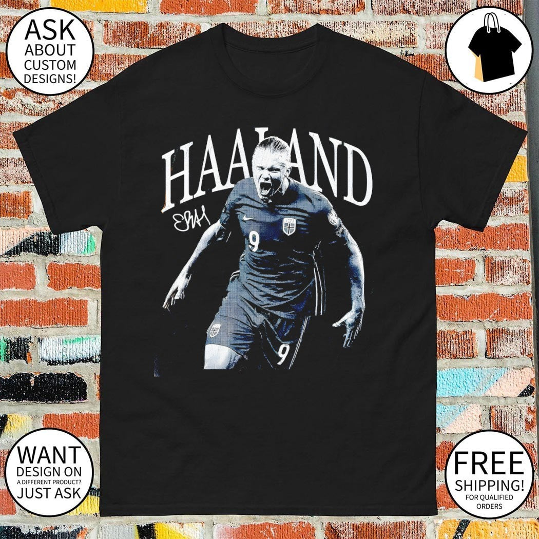 Erling Haaland celebration Norway Soccer World Cup - Adult & Kids T-Shirts, Sweatshirts & Hoodies apparel design preview 1