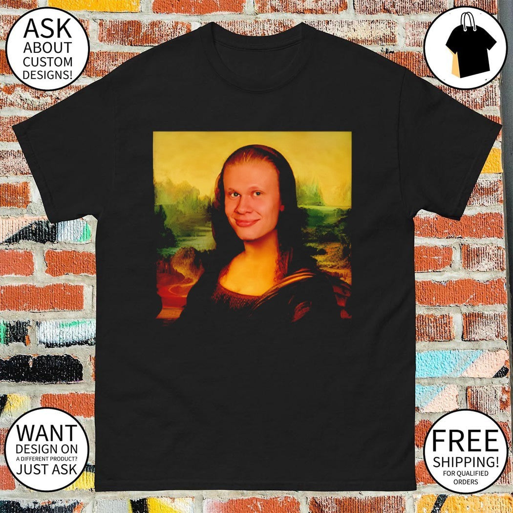 Erling Haaland x Mona Lisa Norway Soccer World Cup - Adult & Kids T-Shirts, Sweatshirts & Hoodies apparel design preview 1