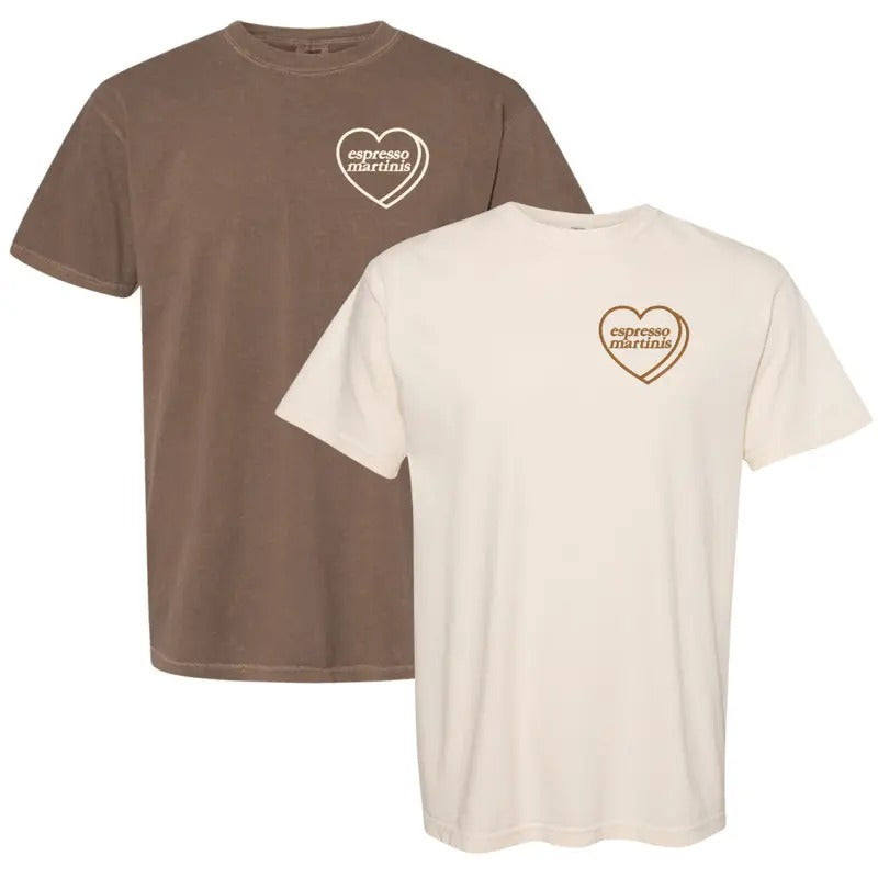 'Espresso Martini Candy Heart' Comfort Colors T - Adult & Kids T-Shirts, Sweatshirts & Hoodies apparel design preview 1