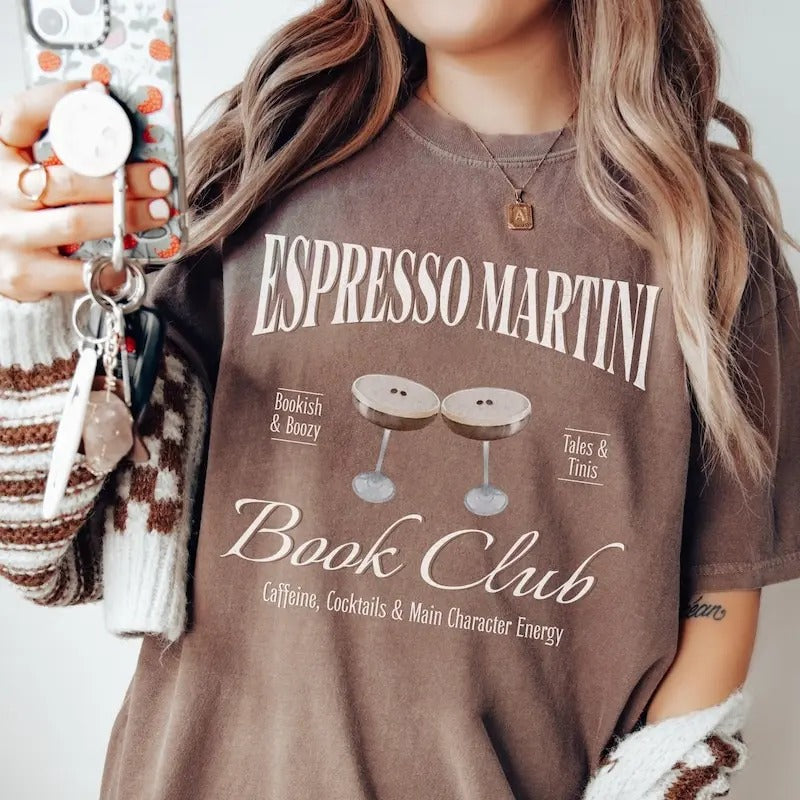 Espresso Martini Book Club Coffee Lover Bookworm - Adult & Kids T-Shirts, Sweatshirts & Hoodies apparel design preview 1