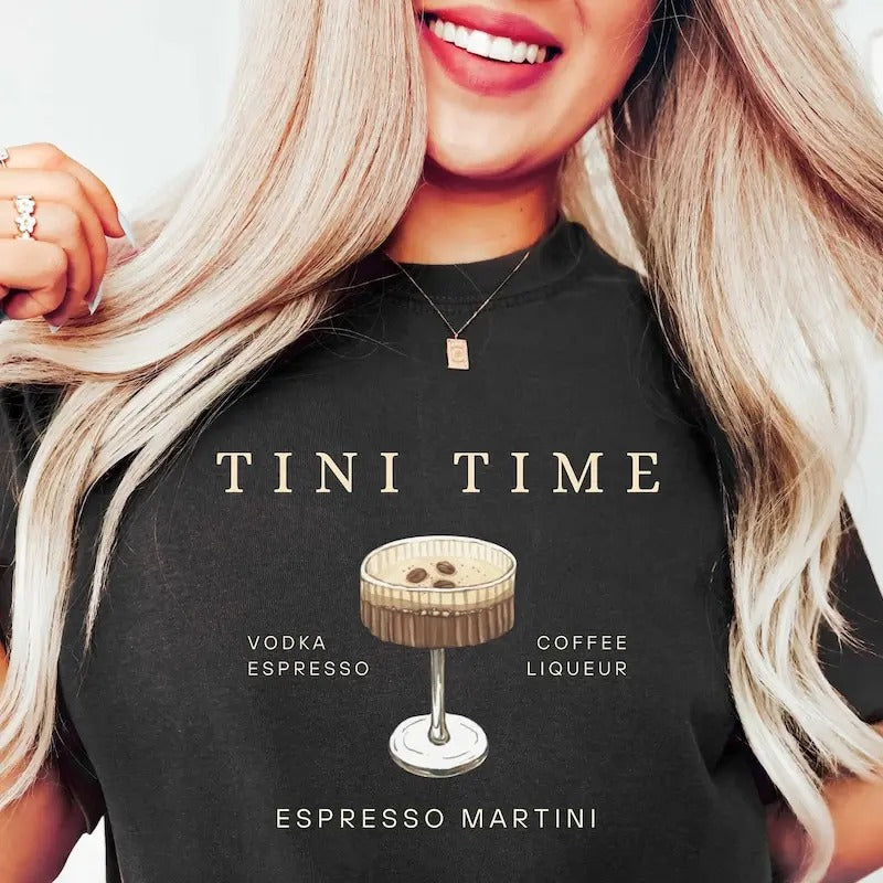 Espresso Martini Tini Time Martinis Top Lover - Adult & Kids T-Shirts, Sweatshirts & Hoodies apparel design preview 1
