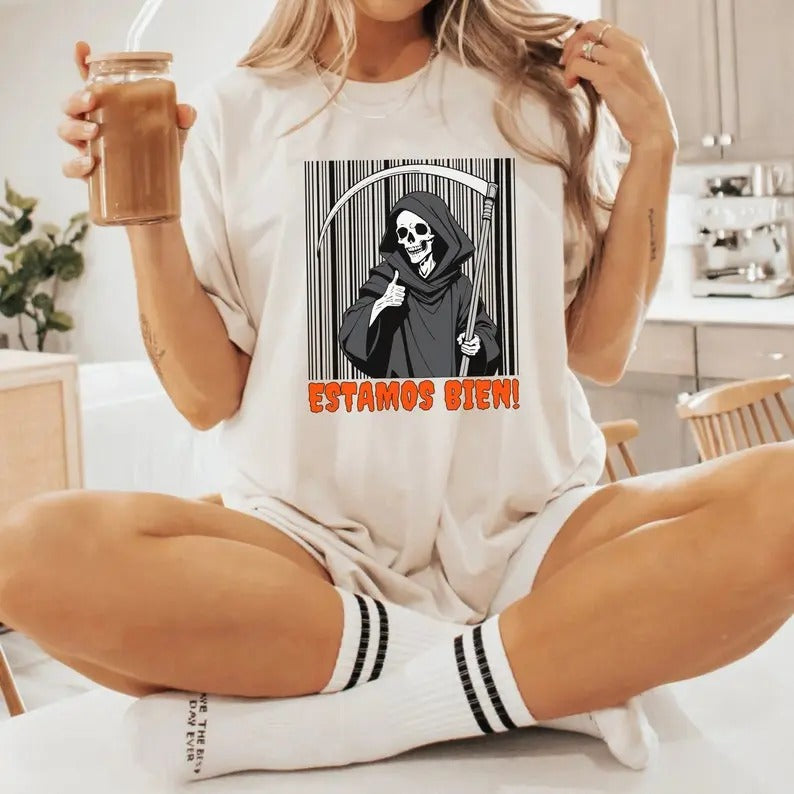 Estamos Bien Skeleton Latina Mexicana Spanish Funny - Adult & Kids T-Shirts, Sweatshirts & Hoodies apparel design preview 1
