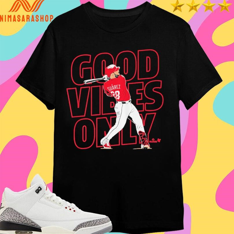 Eugenio Suarez Cincinnati Reds Good Vibes Only - Adult & Kids T-Shirts, Sweatshirts & Hoodies apparel design preview 1