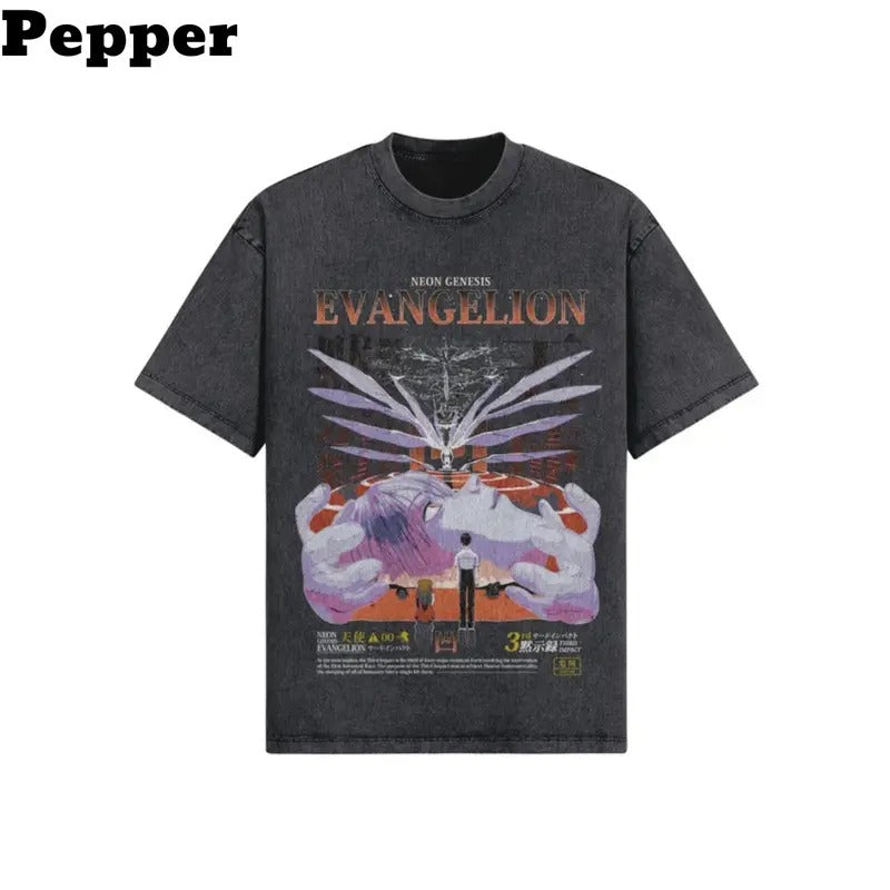 Evangelio Anime Vintage Fan Top Menswear - Adult & Kids T-Shirts, Sweatshirts & Hoodies apparel design preview 1