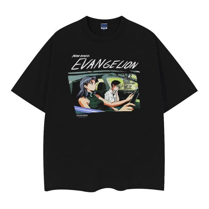 Evangelion "Shinji Ikari Misato Katsuragi" Vintage - Adult & Kids T-Shirts, Sweatshirts & Hoodies apparel design preview 1