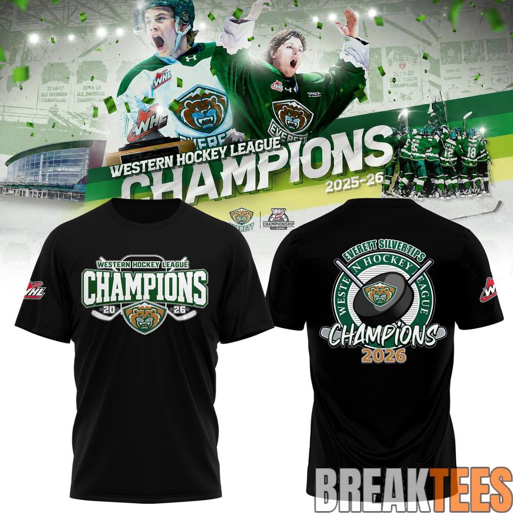 Everett Silvertips 2026 WHL Champions - Adult & Kids T-Shirts, Sweatshirts & Hoodies apparel design preview 1