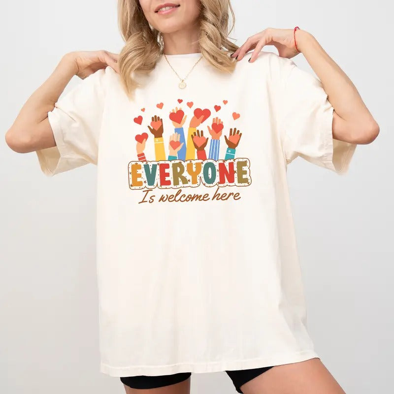 Everyone Is Welcome Here Comfort Colors Idaho Teacher - Adult & Kids T-Shirts, Sweatshirts & Hoodies apparel design preview 1