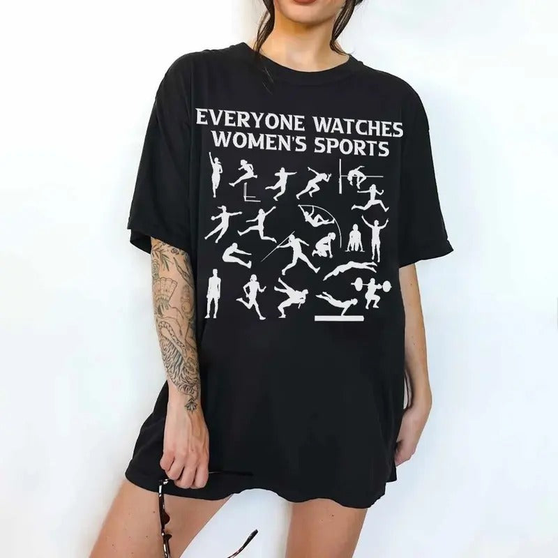 Everyone Watches Sports Athletic Female Athletes - Adult & Kids T-Shirts, Sweatshirts & Hoodies apparel design preview 1