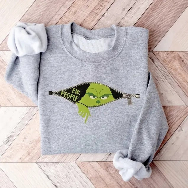 Ew People Grinch Grinchmas Funny - Adult & Kids T-Shirts, Sweatshirts & Hoodies apparel design preview 1