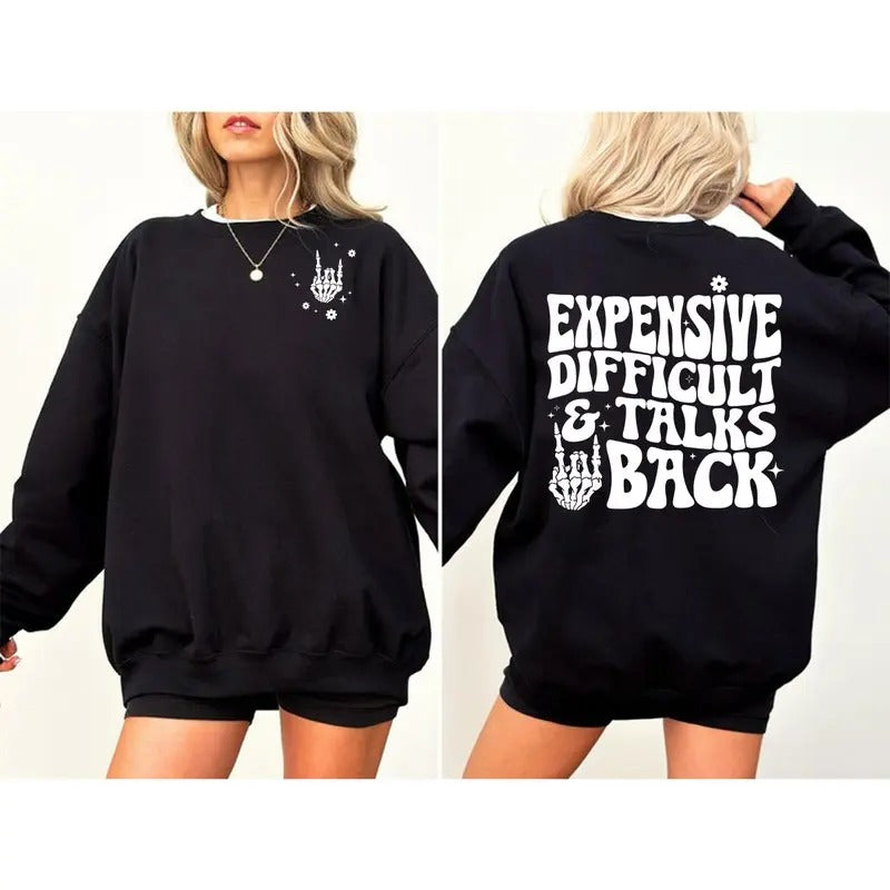 Expensive Difficult Talks Back Front Funny Wife - Adult & Kids T-Shirts, Sweatshirts & Hoodies apparel design preview 1
