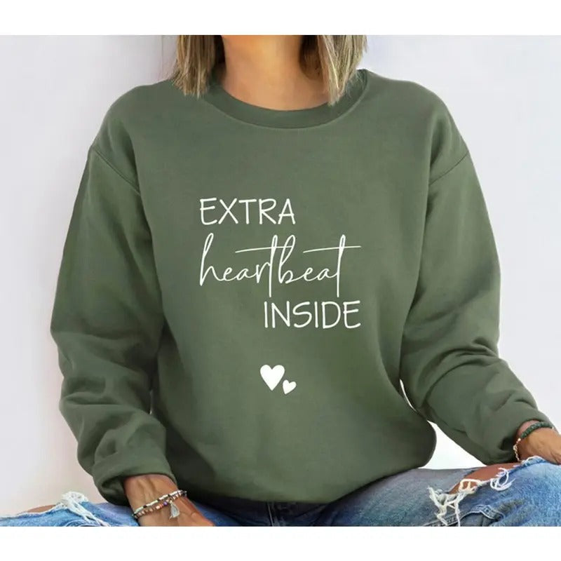 Extra Heartbeat Inside Baby Announcement Pregnancy - Adult & Kids T-Shirts, Sweatshirts & Hoodies apparel design preview 1