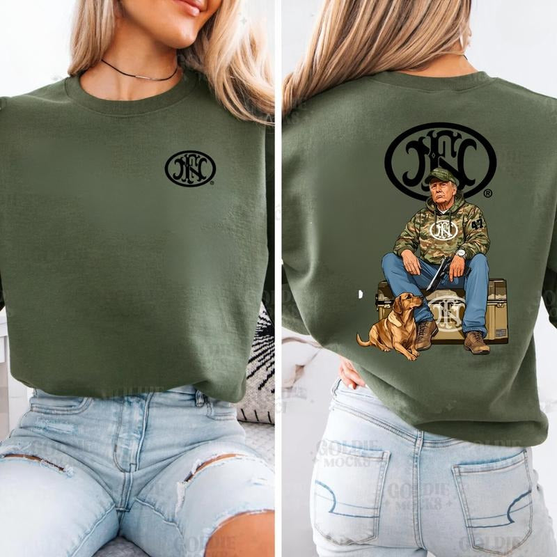 FN America Trump Hunting Top Menswear Gun Lover - Adult & Kids T-Shirts, Sweatshirts & Hoodies apparel design preview 1