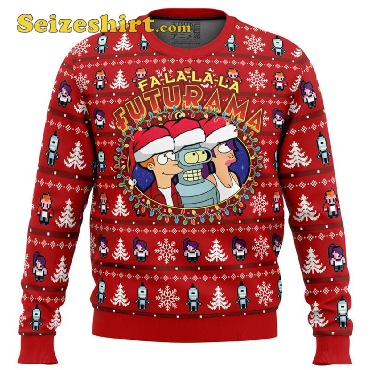 Fa-La-La-La Futurama Ugly Red Ugly Christmas Sweater - Gift Idea product image