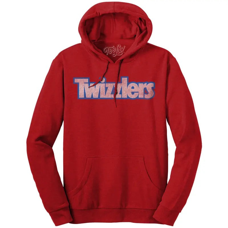 Faded Twizzlers Candy Logo Hooded Red - Adult & Kids T-Shirts, Sweatshirts & Hoodies apparel design preview 1