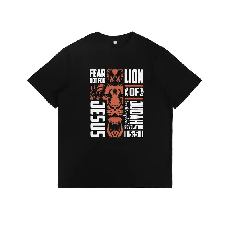 Faith Inspired "Fear Not Jesus" Message Lion Judah - Adult & Kids T-Shirts, Sweatshirts & Hoodies apparel design preview 1