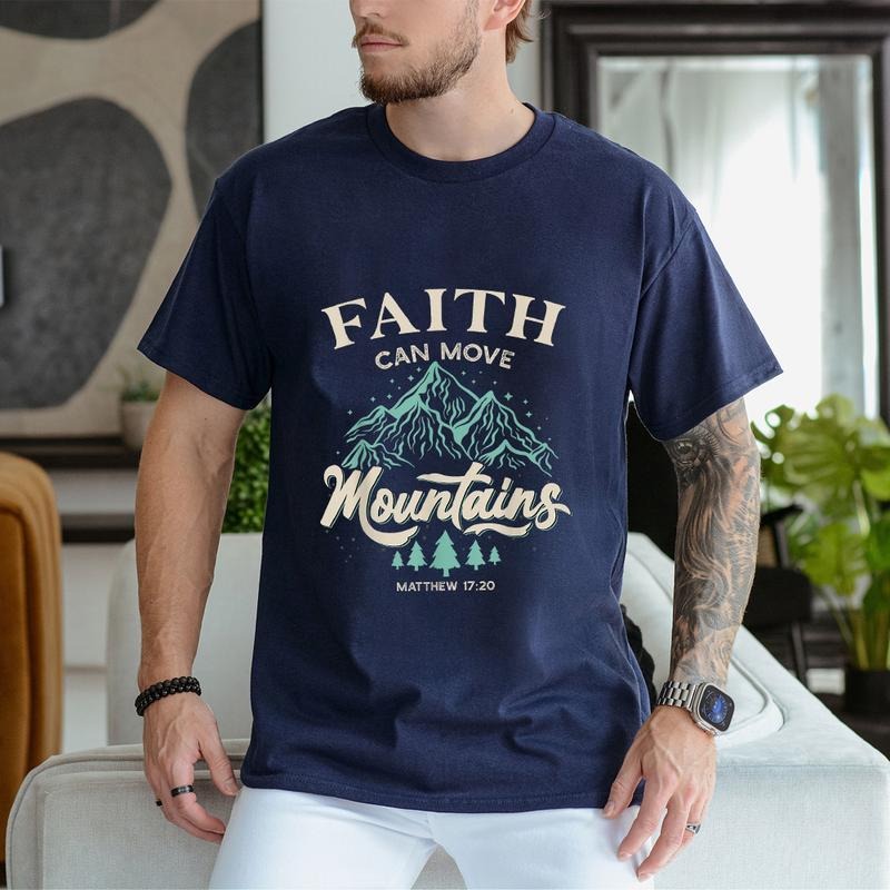 Faith Can Move Mountains Christian Pure Cotton Casual - Adult & Kids T-Shirts, Sweatshirts & Hoodies apparel design preview 1