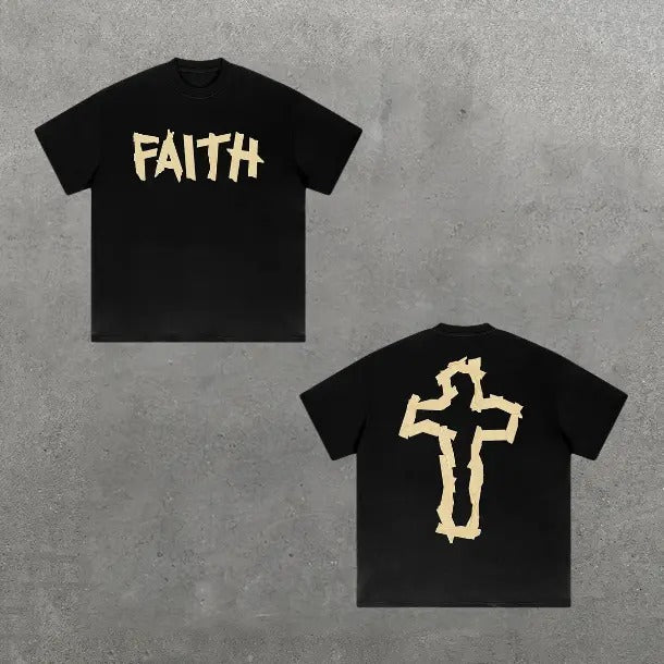 Faith Cross Graphics Cotton Y2k Hip Hop Womenswear - Adult & Kids T-Shirts, Sweatshirts & Hoodies apparel design preview 1