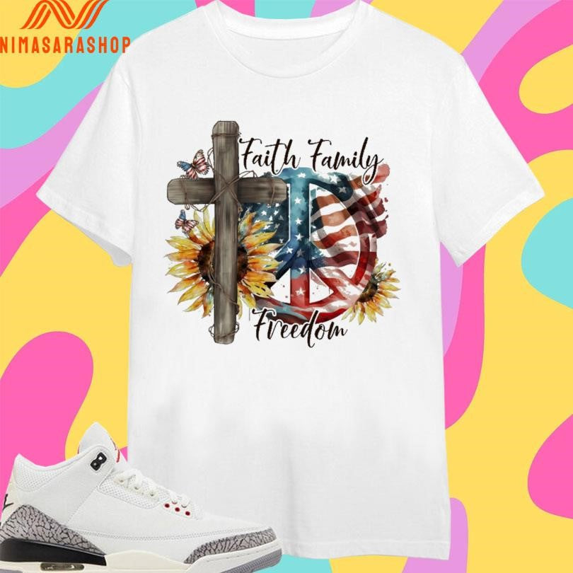 Faith Family Freedom Patriotic And Faithful - Adult & Kids T-Shirts, Sweatshirts & Hoodies apparel design preview 1