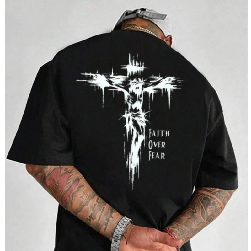 Faith Over Fear 1 Side Cotton Casual Street Crew Neck - Adult & Kids T-Shirts, Sweatshirts & Hoodies apparel design preview 1