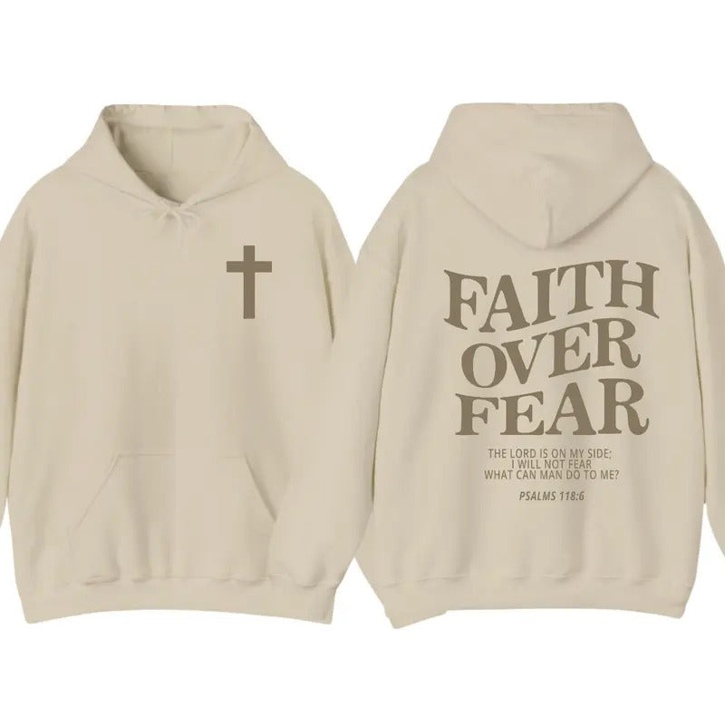 Faith Over Fear 2 Sided Christian - Adult & Kids T-Shirts, Sweatshirts & Hoodies apparel design preview 1