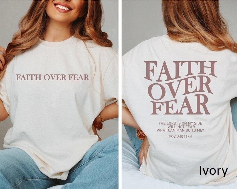 Faith Over Fear Christian Jesus - Adult & Kids T-Shirts, Sweatshirts & Hoodies apparel design preview 1