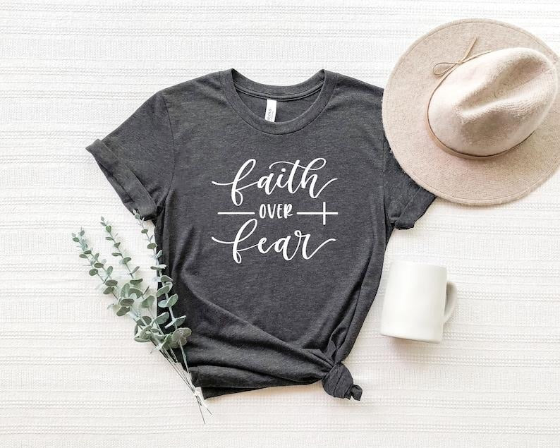 Faith Over Fear Christian Religious - Adult & Kids T-Shirts, Sweatshirts & Hoodies apparel design preview 1