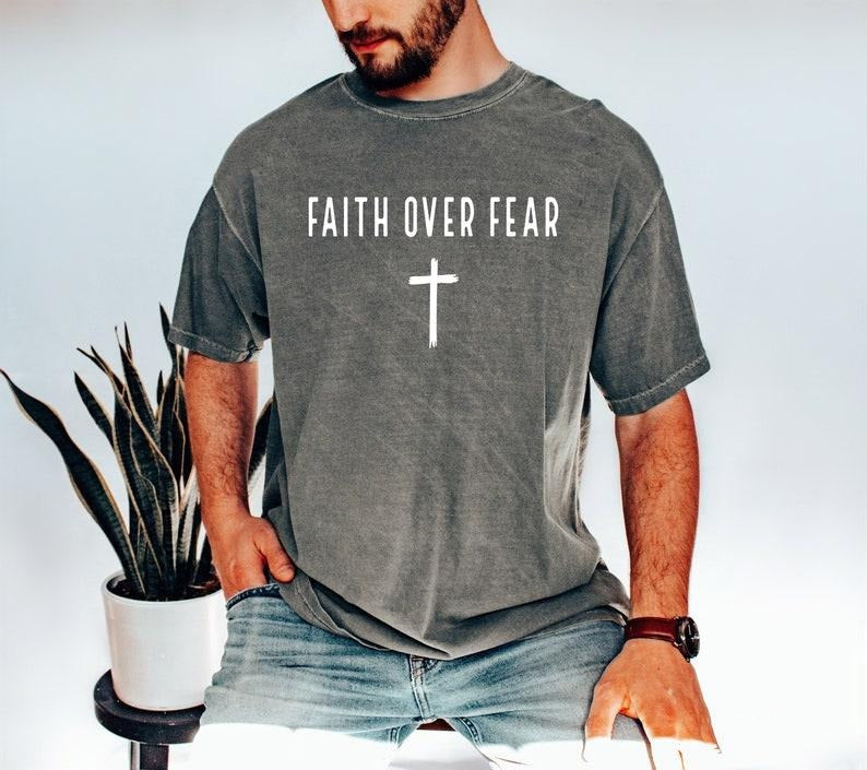 Faith Over Fear Church Christian Religious Bible - Adult & Kids T-Shirts, Sweatshirts & Hoodies apparel design preview 1